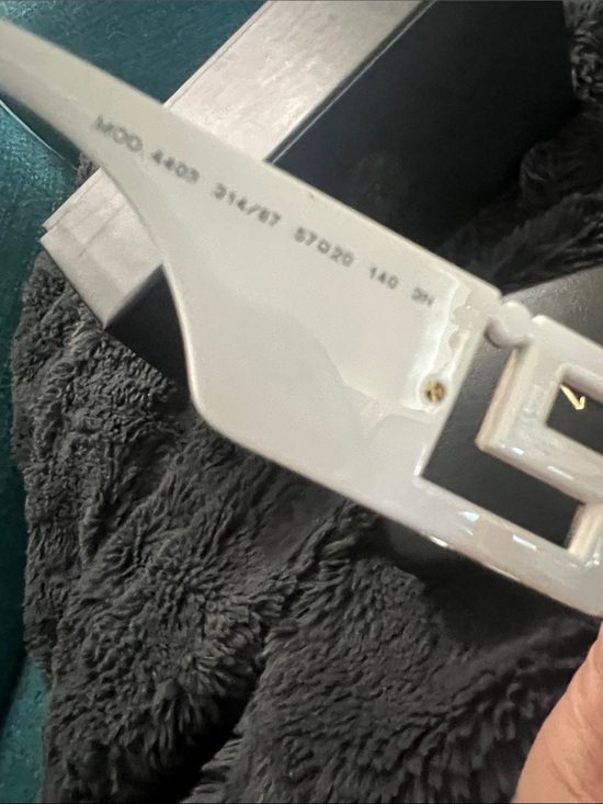 Versace White Frame oversized full inclusion Sunglasses with Dark Lenses